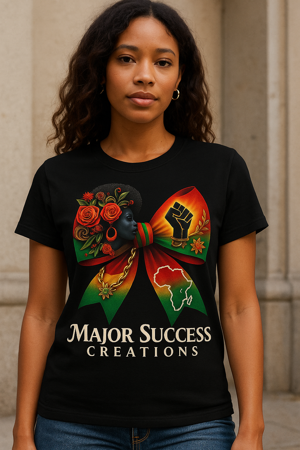 Major Success Creations – Afrocentric Power Bow Tee